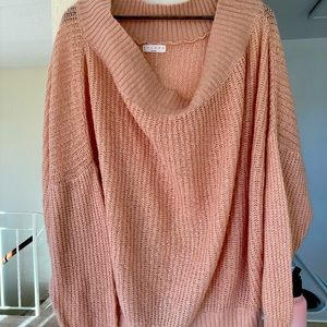 Oversized off the shoulder sweater